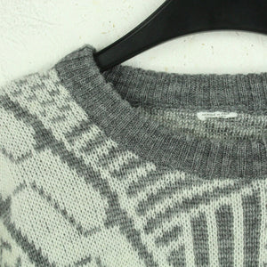 Vintage Pullover Gr. L grau Crazy Pattern Strick
