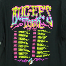 Laden Sie das Bild in den Galerie-Viewer, Second Hand BUC-EE&#39;S T-Shirt Gr. M schwarz mit Print und Backprint (*)