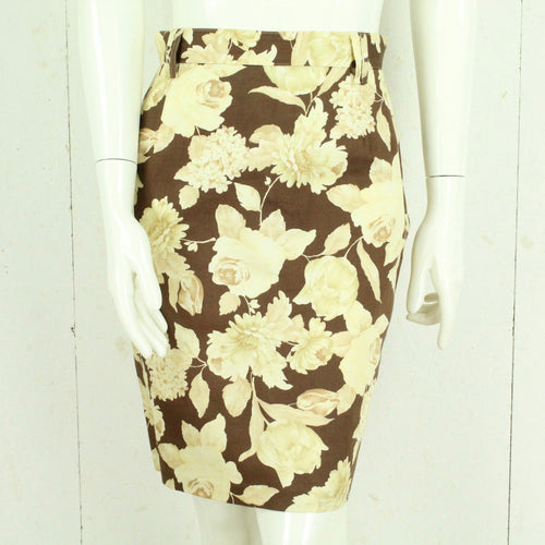 Vintage Rock Gr. S braun beige geblümt High Waist 