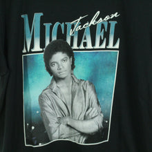 Laden Sie das Bild in den Galerie-Viewer, Vintage MICHAEL JACKSON T-Shirt / Bandshirt Gr. M schwarz mit Print (*)