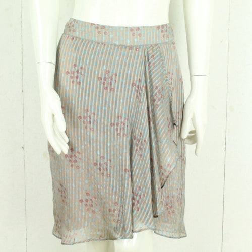 Vintage UNGARO Rock mit Seide Gr. S taupe mehrfarbig gemustert High Waist 