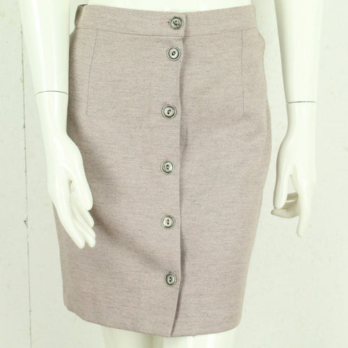 Vintage Minirock mit Wolle Gr. S altrosa meliert High Waist Rock