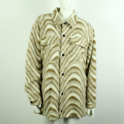 Second Hand ASOS Hemdjacke mit Wolle Gr. M beige braun gemustert Jacke (*)