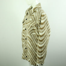 Laden Sie das Bild in den Galerie-Viewer, Second Hand ASOS Hemdjacke mit Wolle Gr. M beige braun gemustert Jacke (*)