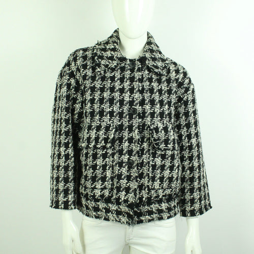 Second Hand H&M Jacke Gr. M schwarz weiß gemustert (*)