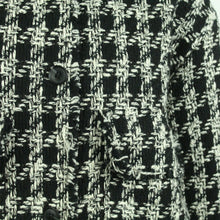 Laden Sie das Bild in den Galerie-Viewer, Second Hand H&amp;M Jacke Gr. M schwarz weiß gemustert (*)