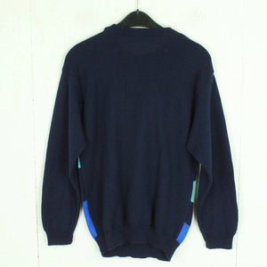 Vintage Pullover Female Gr. M blau türkis crazy pattern Strick