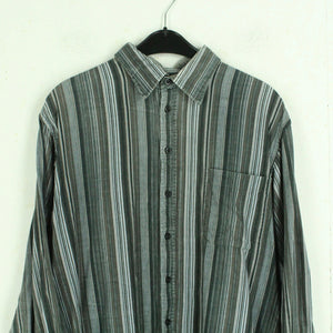 Vintage Cordhemd Gr. L blau/braun gestreift Hemd Cord