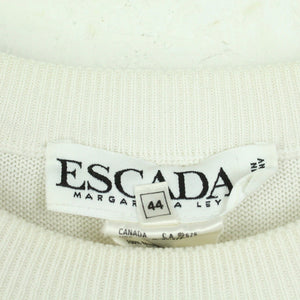 Vintage ESCADA Pullover Female Gr. L schwarz weiß Crazy Pattern Strick