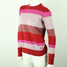 Laden Sie das Bild in den Galerie-Viewer, Second Hand NEO NOIR Pullover Gr. S mehrfarbig Blockstreifen Glitzer  (*)