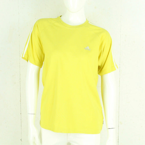 Vintage ADIDAS T-Shirt Gr. S gelb mit Logo Stickerei