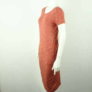 Second Hand GANNI Midikleid Gr. S rostrot weiß meliert Kleid (*)