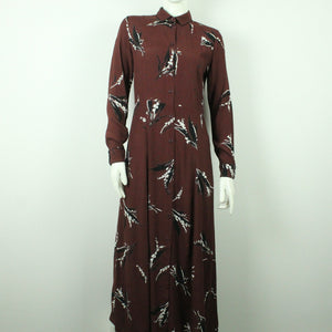 Second Hand GANNI Maxikleid Gr. S braun mehrfarbig gemustert Kleid (*)