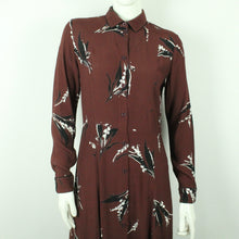 Laden Sie das Bild in den Galerie-Viewer, Second Hand GANNI Maxikleid Gr. S braun mehrfarbig gemustert Kleid (*)