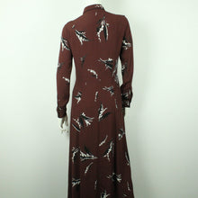 Laden Sie das Bild in den Galerie-Viewer, Second Hand GANNI Maxikleid Gr. S braun mehrfarbig gemustert Kleid (*)