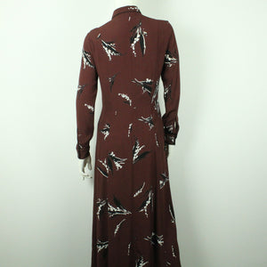 Second Hand GANNI Maxikleid Gr. S braun mehrfarbig gemustert Kleid (*)
