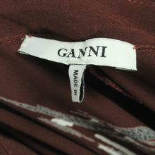 Laden Sie das Bild in den Galerie-Viewer, Second Hand GANNI Maxikleid Gr. S braun mehrfarbig gemustert Kleid (*)