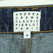 Laden Sie das Bild in den Galerie-Viewer, Second Hand CLAUDIE PIERLOT Jeans Gr. 36 dunkelblau Flared High Waist Denim (*)