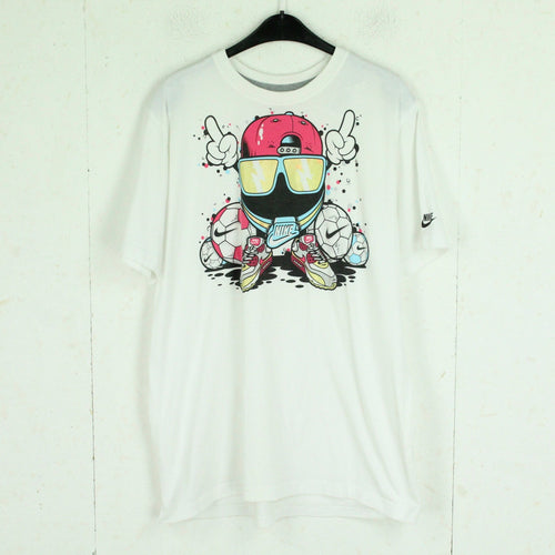 Second Hand NIKE T-Shirt Gr. XL weiß mit Print (*)