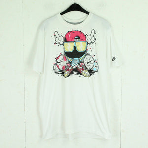Second Hand NIKE T-Shirt Gr. XL weiß mit Print (*)