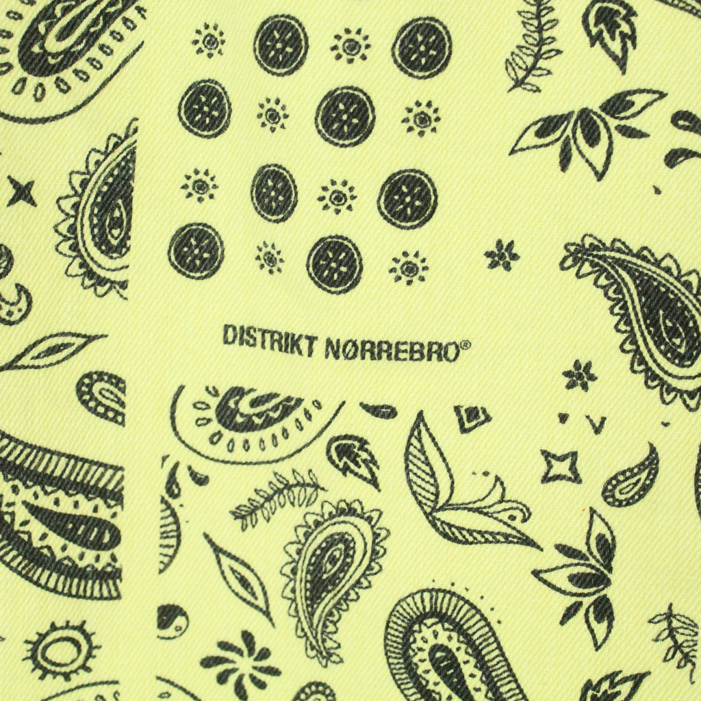 Second Hand DISTRIKT NORREBRO Rock Gr. M gelb schwarz abstraktes Paisley Muster (*)