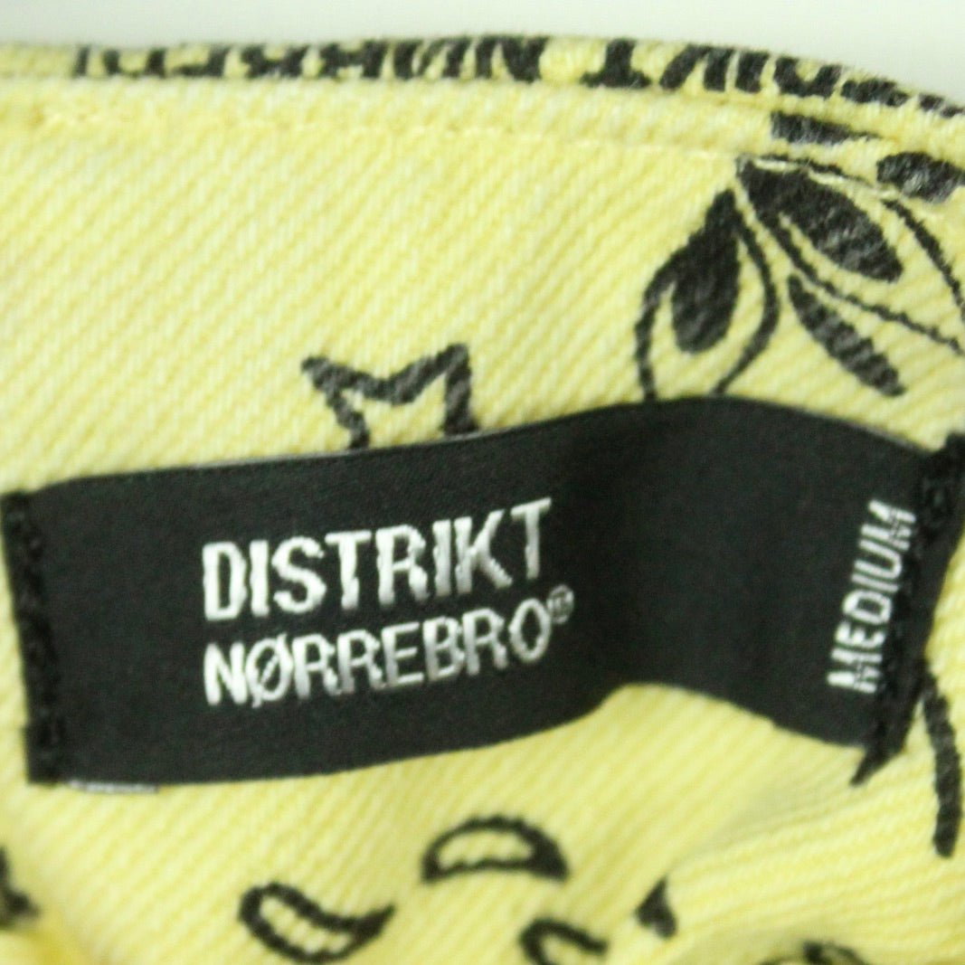 Second Hand DISTRIKT NORREBRO Rock Gr. M gelb schwarz abstraktes Paisley Muster (*)