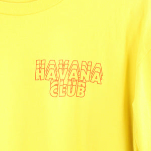 Second Hand HAVANA CLUB T-Shirt Gr. L gelb mit Backprint (*)