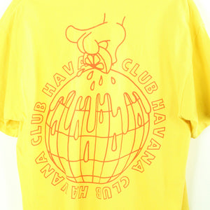 Second Hand HAVANA CLUB T-Shirt Gr. L gelb mit Backprint (*)