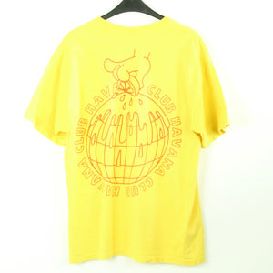 Second Hand HAVANA CLUB T-Shirt Gr. L gelb mit Backprint (*)