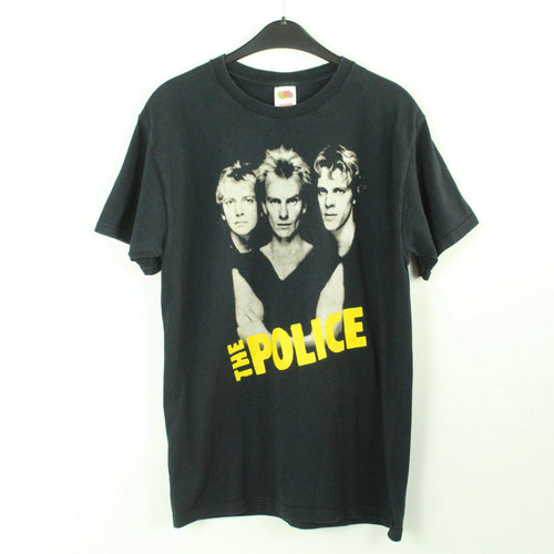Vintage THE POLICE T-Shirt / Bandshirt Gr. M schwarz mit Print und Backprint (*)