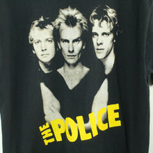 Laden Sie das Bild in den Galerie-Viewer, Vintage THE POLICE T-Shirt / Bandshirt Gr. M schwarz mit Print und Backprint (*)