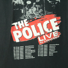 Laden Sie das Bild in den Galerie-Viewer, Vintage THE POLICE T-Shirt / Bandshirt Gr. M schwarz mit Print und Backprint (*)