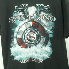 Laden Sie das Bild in den Galerie-Viewer, Vintage SANTIANO T-Shirt / Bandshirt Gr. L schwarz mit Print WALHALLA (*)