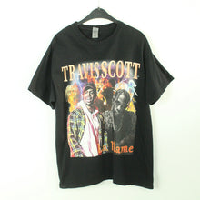 Laden Sie das Bild in den Galerie-Viewer, Vintage TRAVIS SCOTT T-Shirt / Bandshirt Gr. L schwarz mit Print LA FLAME (*)