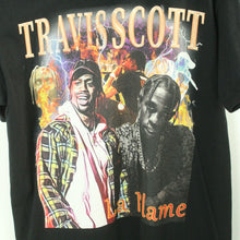 Laden Sie das Bild in den Galerie-Viewer, Vintage TRAVIS SCOTT T-Shirt / Bandshirt Gr. L schwarz mit Print LA FLAME (*)