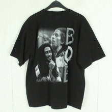 Laden Sie das Bild in den Galerie-Viewer, Vintage BOB MARLEY T-Shirt Gr. XXL schwarz mit Print und Backprint 