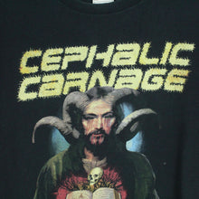 Laden Sie das Bild in den Galerie-Viewer, Vintage CEPHALIC CARNAGE T-Shirt Gr. S blau mit Print