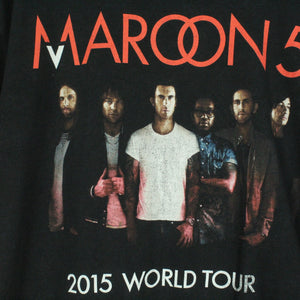 Vintage MAROON 5 T-Shirt Gr. L schwarz mit Print und Backprint: World Tour 2015