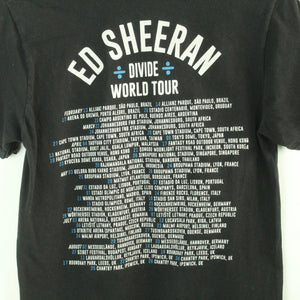 Vintage ED SHEERAN T-Shirt / Bandshirt Gr. S schwarz mit Print und Backprint DIVIDE TOUR (*)