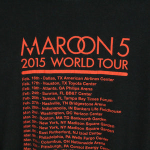 Vintage MAROON 5 T-Shirt Gr. L schwarz mit Print und Backprint: World Tour 2015