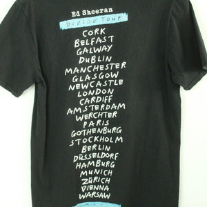 Vintage ED SHEERAN T-Shirt / Bandshirt Gr. S schwarz mit Print und Backprint DIVIDE TOUR (*)