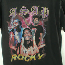 Laden Sie das Bild in den Galerie-Viewer, Vintage ASAP ROCKY T-Shirt / Bandshirt Gr. M schwarz mit Print (*)