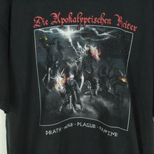 Laden Sie das Bild in den Galerie-Viewer, Vintage Die Apokalyptischen Reiter T-Shirt Gr. XL schwarz mit Print und Backprint