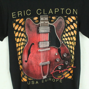 Vintage ERIC CLAPTON T-Shirt Gr. S schwarz mit Print und Backprint