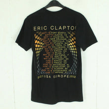 Laden Sie das Bild in den Galerie-Viewer, Vintage ERIC CLAPTON T-Shirt Gr. S schwarz mit Print und Backprint Tour: USA 2021 EUROPE 2022