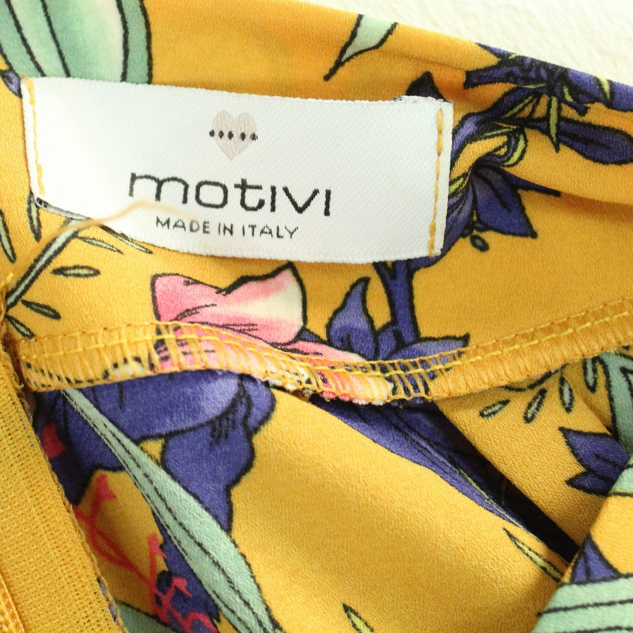 Second Hand MOTIVI Shorts Gr. 38 senfgelb mehrfarbig geblümt (*)