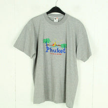 Laden Sie das Bild in den Galerie-Viewer, Vintage Souvenir T-Shirt Gr. L grau meliert Thailand Phuket Palmen