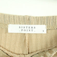 Laden Sie das Bild in den Galerie-Viewer, Second Hand SISTERS POINT Strickhose Gr. 38 beige wide leg gerippt Hose (*)
