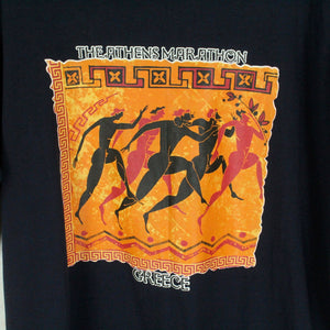 Vintage Souvenir T-Shirt Gr. L blau Griechenland Athen Marathon