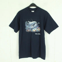 Laden Sie das Bild in den Galerie-Viewer, Vintage Souvenir T-Shirt Gr. S blau Insel Elba Delfine